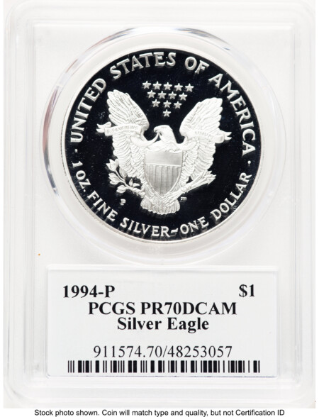 1994-P Proof Silver Eagle 1 oz TD Rogers 70 PCGS