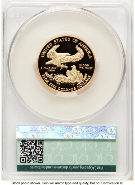 2017-W Proof Gold Eagle 1/2 oz First Delivery 70 CACG