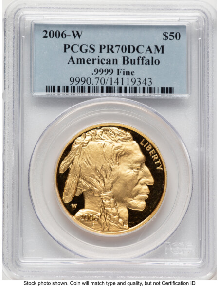2006-W Proof Gold Buffalo 1 oz Blue Label 70 PCGS