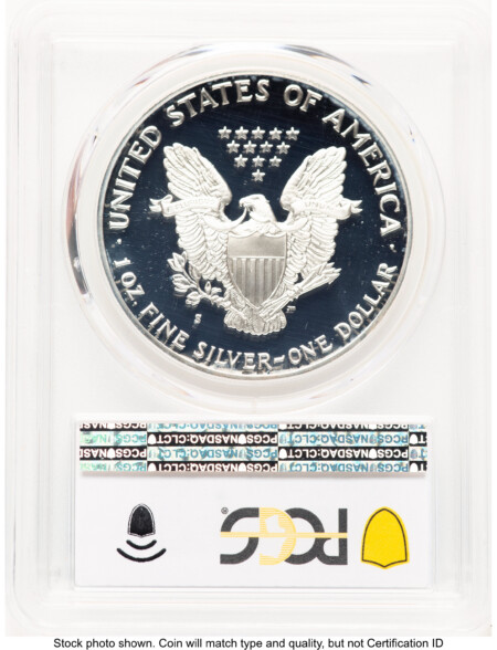 1990-S Proof Silver Eagle 1 oz Blue Gradient 70 PCGS