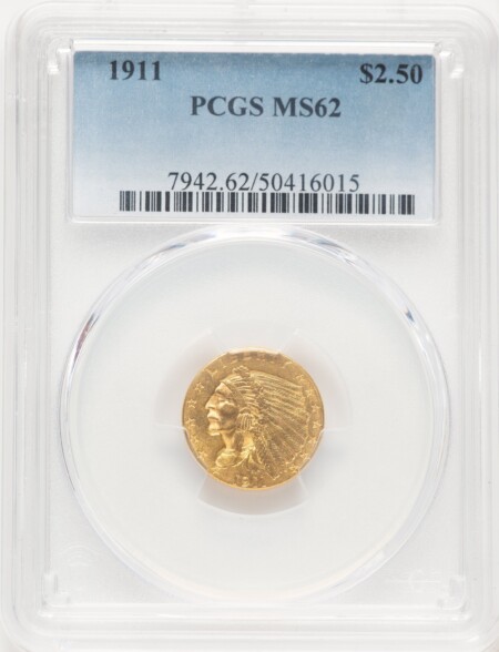 1911 $2 1/2 62 PCGS
