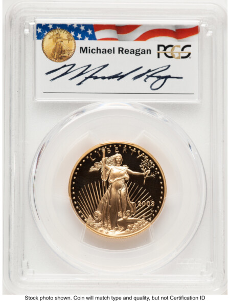 2003-W Proof Gold Eagle 1/2 oz Reagan Legacy Series Michael Reagan 70 PCGS
