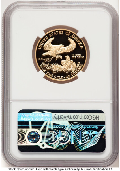 2021-W Type 1 Proof Gold Eagle 1/2 oz ER Mike Castle 70 NGC