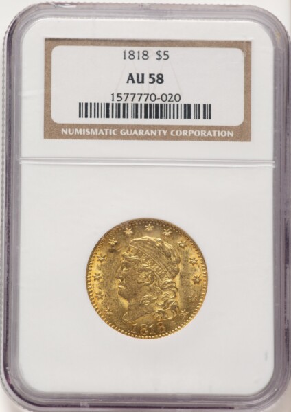 1818 $5 58 NGC
