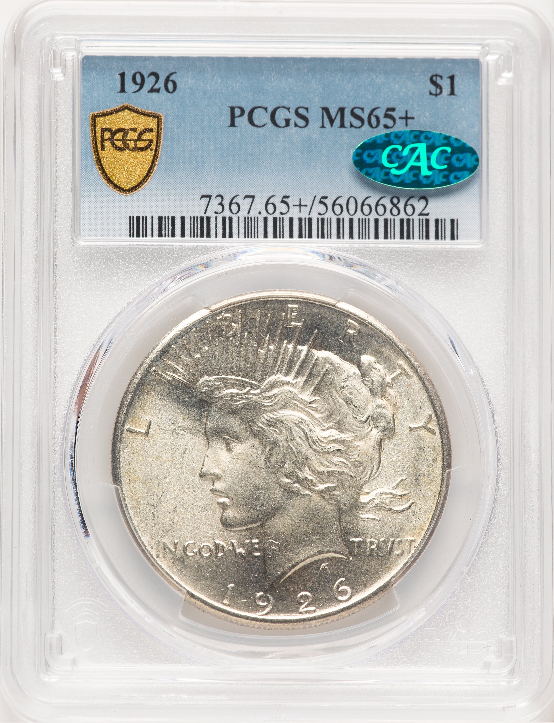 1926 S$1 CAC PCGS Secure PCGS Plus 65 PCGS