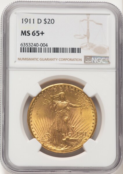 1911-D $20 NGC Plus Brown Label 65 NGC