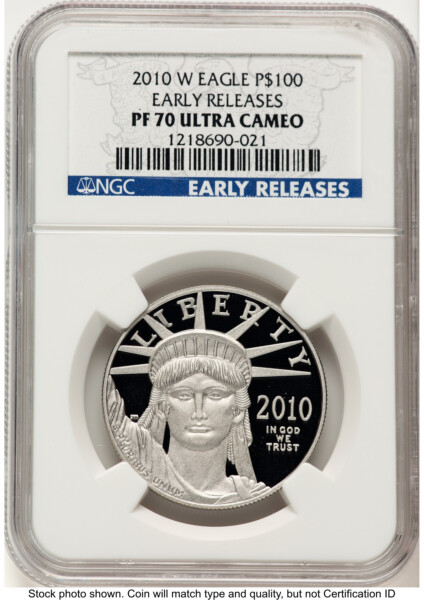 2010-W Proof Platinum Eagle 1 oz ER Blue 70 NGC