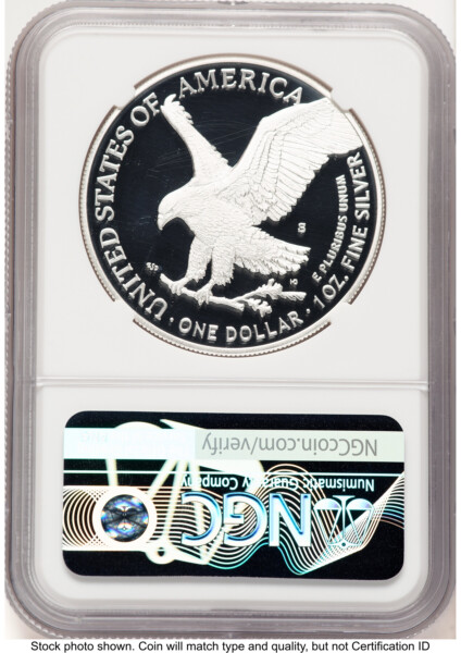 2022-S Proof Silver Eagle 1 oz ER Blue 70 NGC