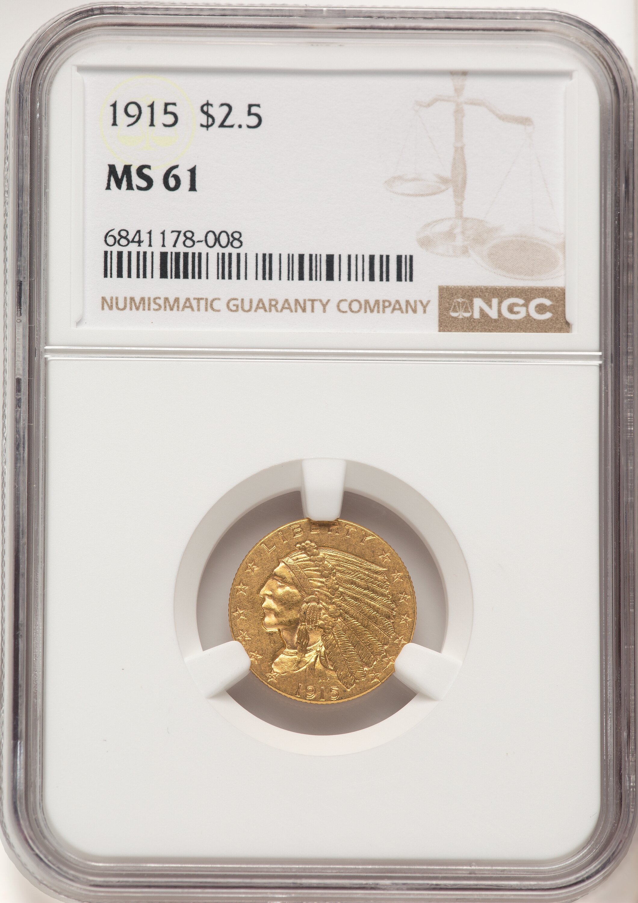 1915 $2 1/2 61 NGC