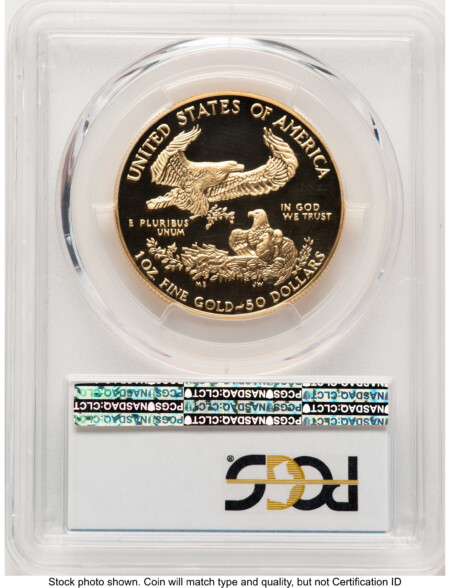 1989-W Proof Gold Eagle 1 oz Blue Gradient 70 PCGS