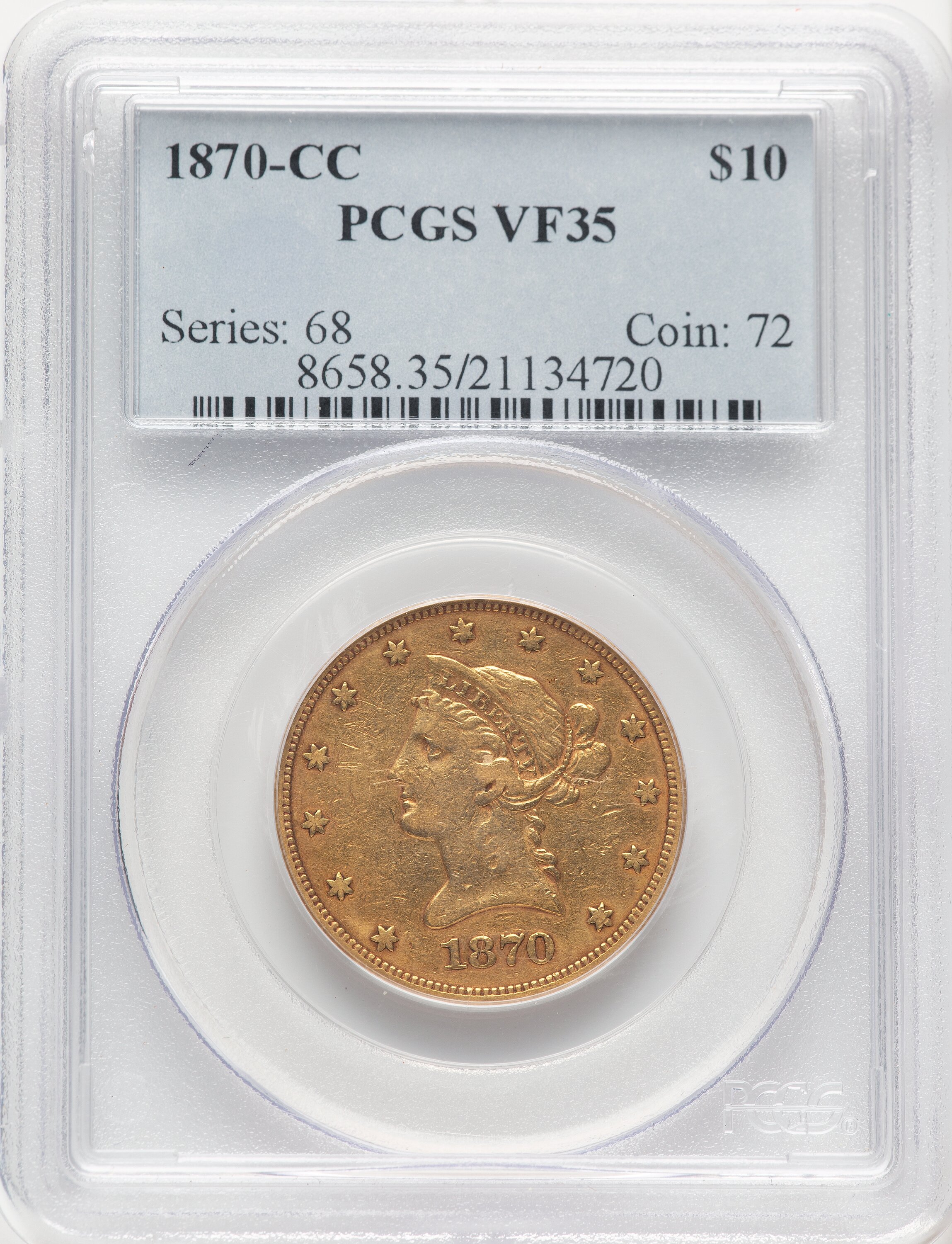1870-CC $10 35 PCGS