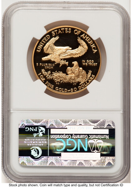 1997-W Proof Gold Eagle 1 oz Brown Label 70 NGC