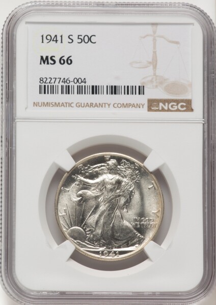 1941-S 50C, MS 66 NGC