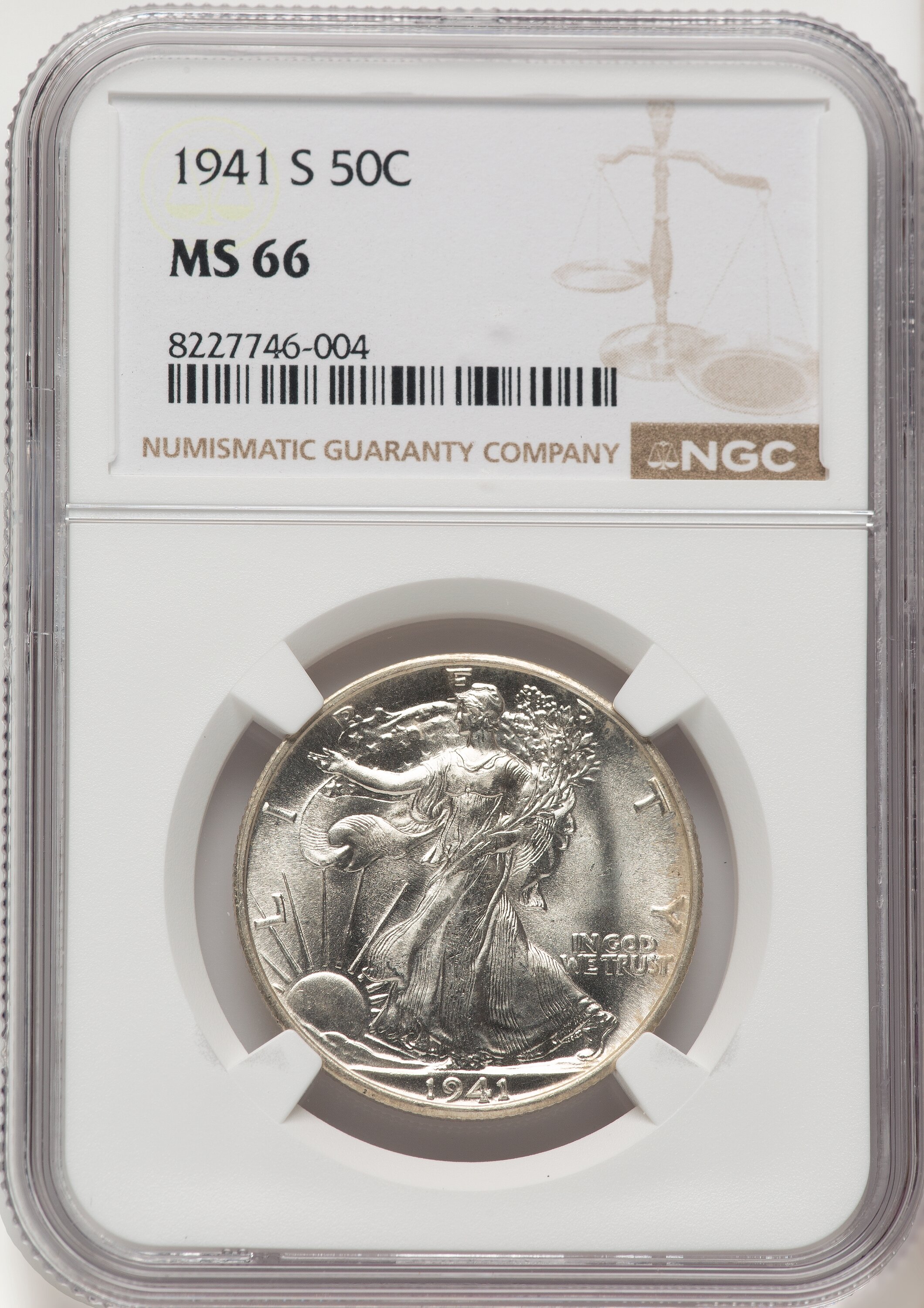 1941-S 50C, MS 66 NGC