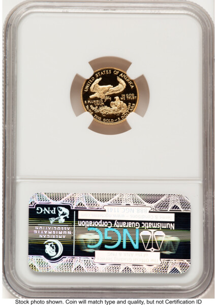 1988-P Proof Gold Eagle 1/10 oz Brown Label 70 NGC