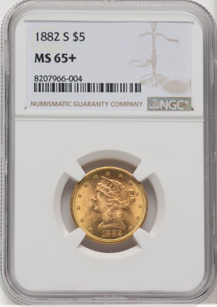 1882-S $5 NGC Plus 65 NGC
