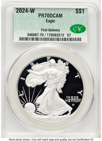 2024-W Proof Silver Eagle 1 oz First Delivery 70 CACG