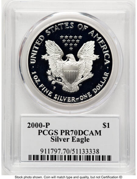 2000-P Proof Silver Eagle 1 oz TD Rogers 70 PCGS
