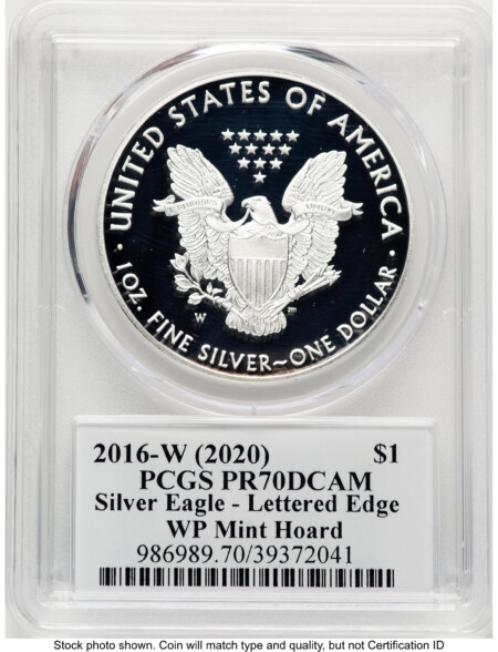2016-W Proof Silver Eagle 1 oz WP Mint Hoard TD Rogers 70 PCGS