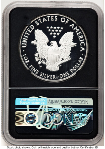 2020-W Proof Silver Eagle 1 oz FDI John Mercanti Philadelphia Blk Core 70 NGC
