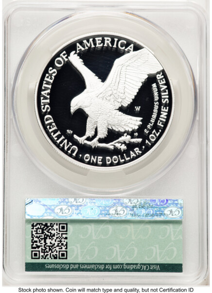 2023-W Proof Silver Eagle 1 oz First Day Of Delivery 70 CACG