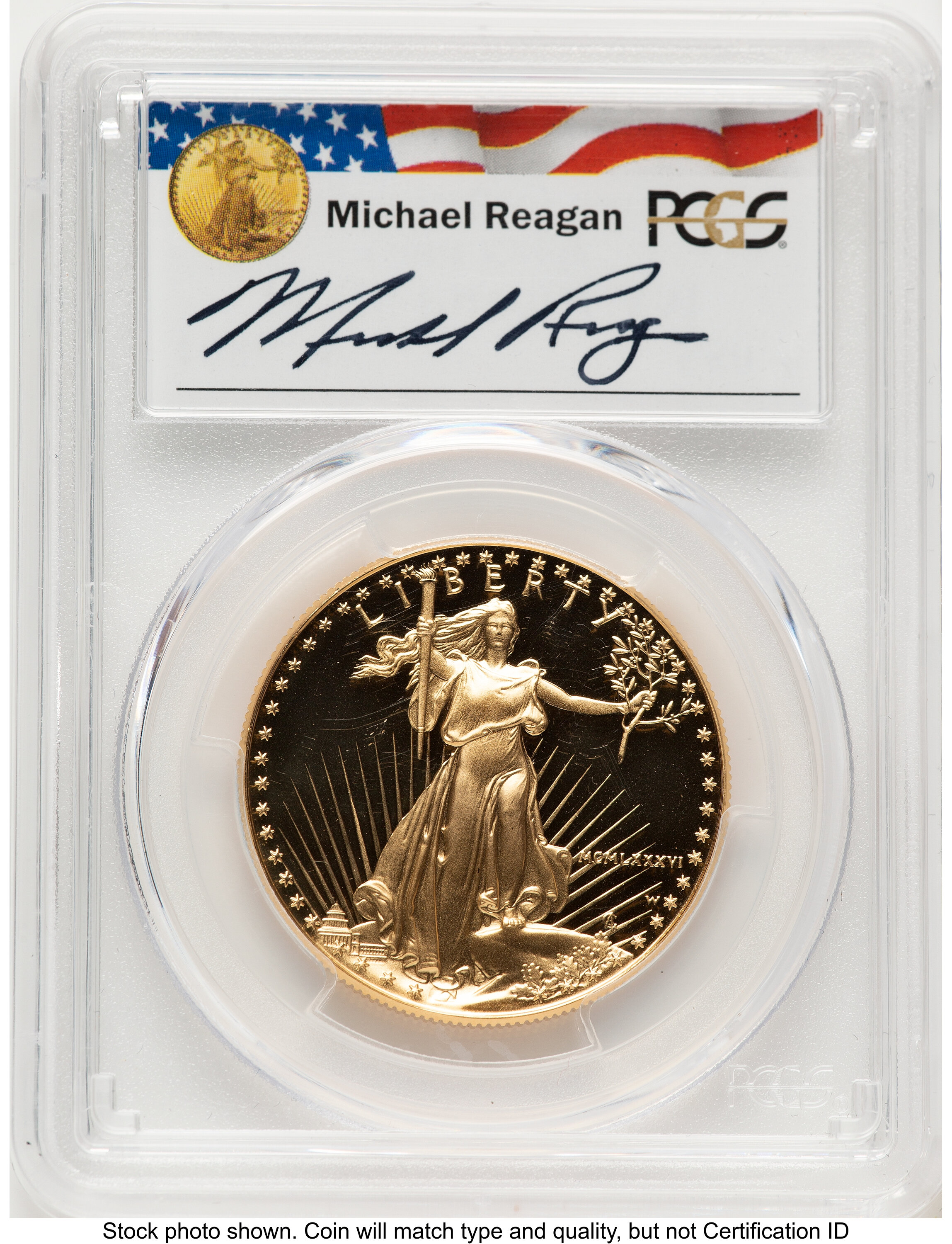 1986-W Proof Gold Eagle 1 oz Reagan Legacy Series Michael Reagan 70 PCGS