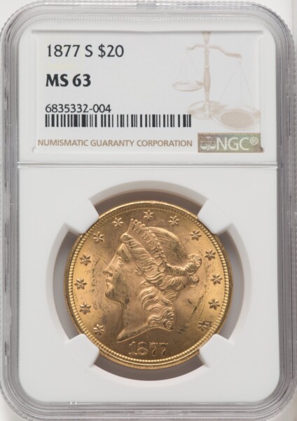 1877-S $20 63 NGC