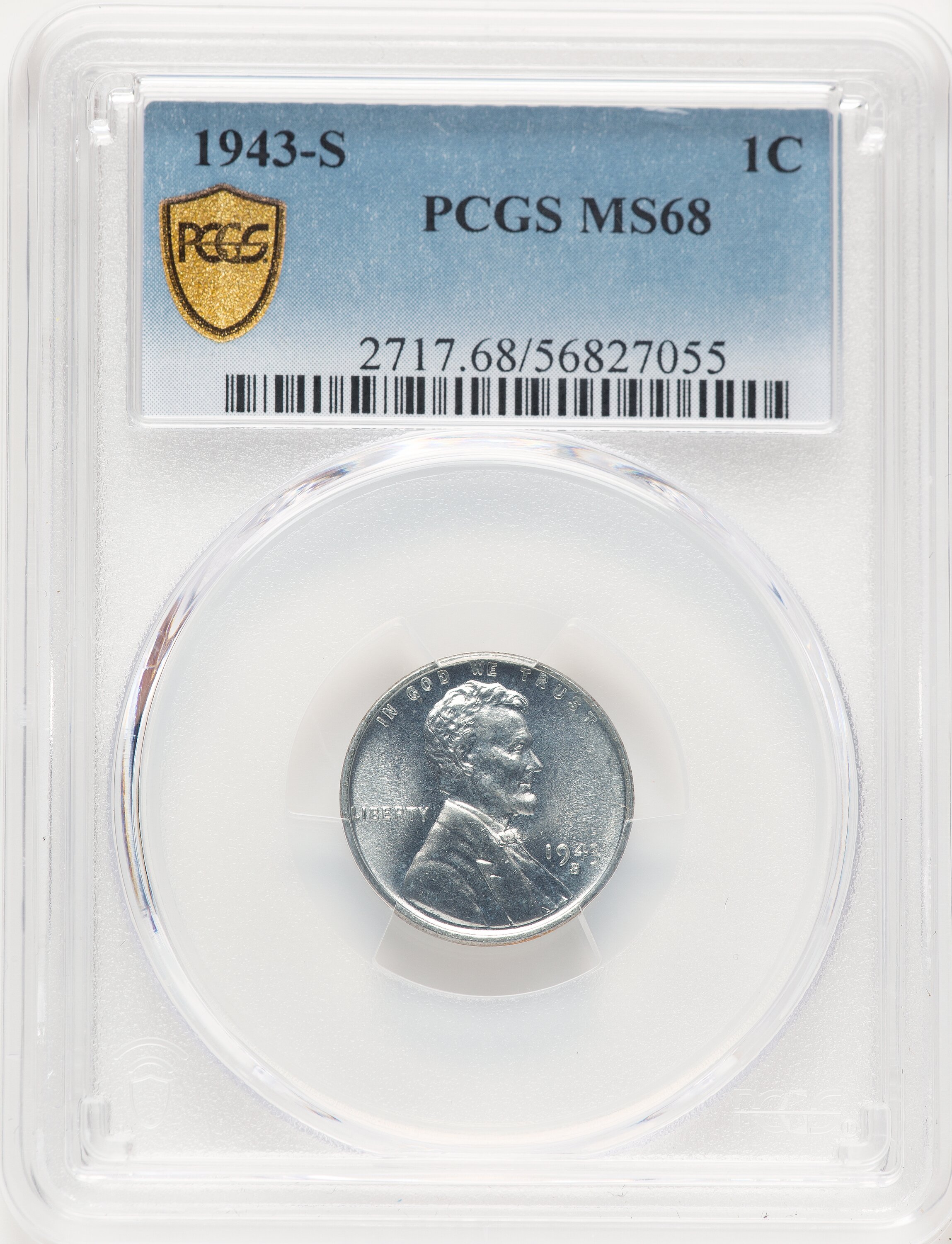 1943-S 1C PCGS Secure Kenneth Bressett Red Book 68 PCGS