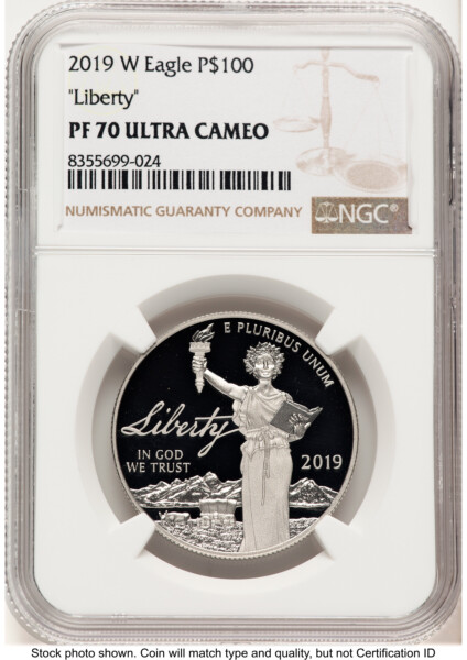 2019-W Proof Platinum Eagle 1 oz Brown Label 70 NGC