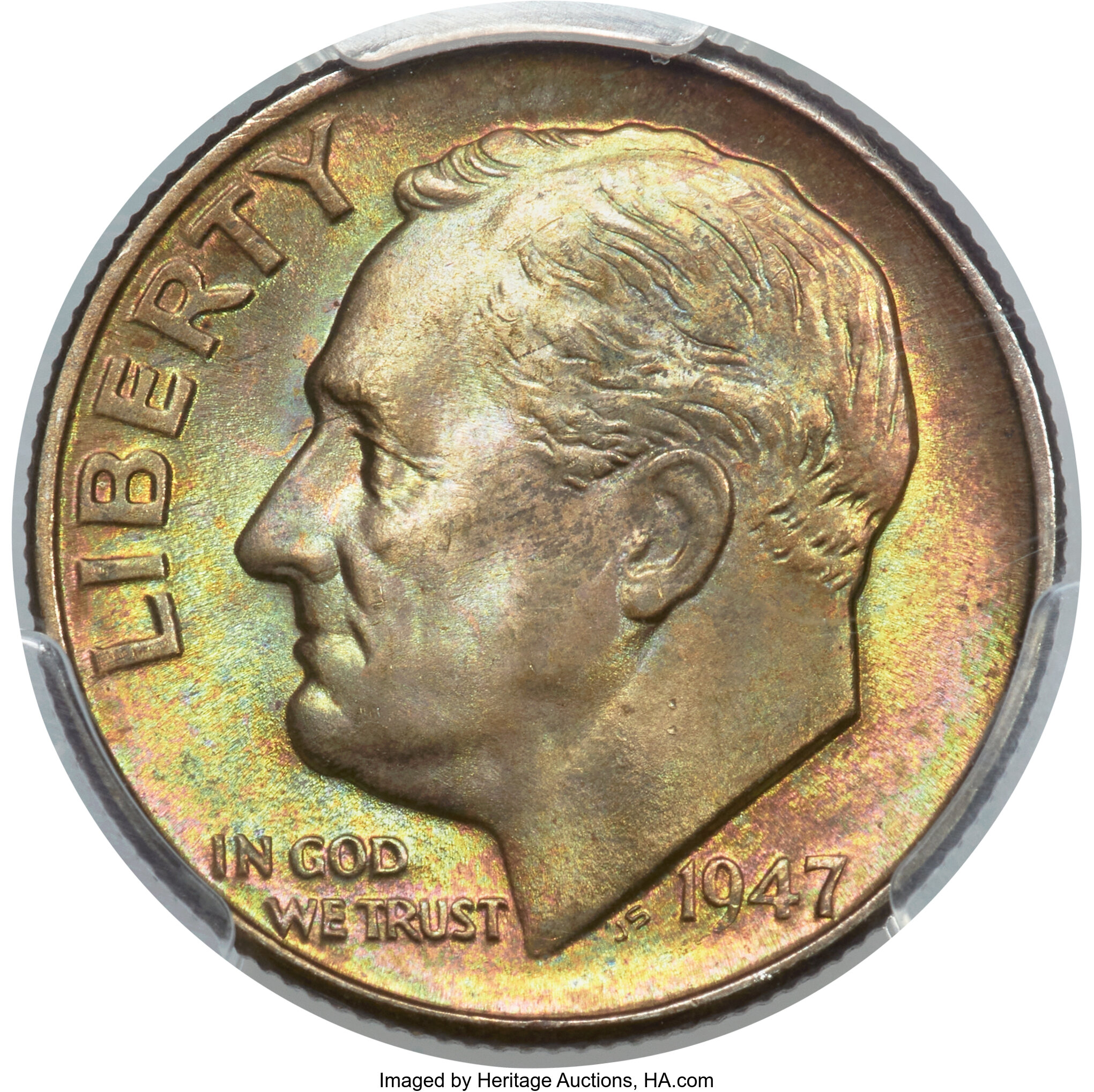 1947-D 10C, FB PCGS Secure 68 PCGS