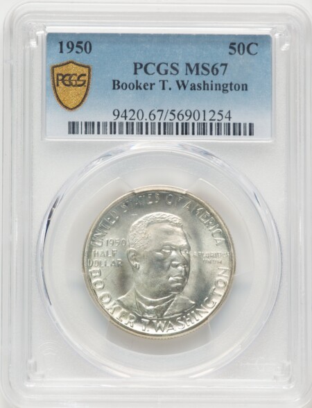 1950 50C Booker T. Washington, MS PCGS Secure 67 PCGS