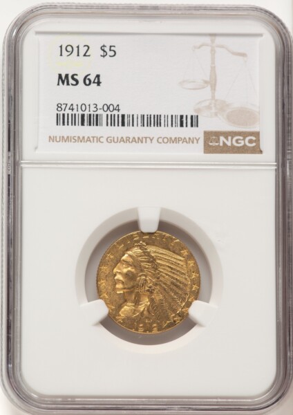 1912 $5 Brown Label 64 NGC
