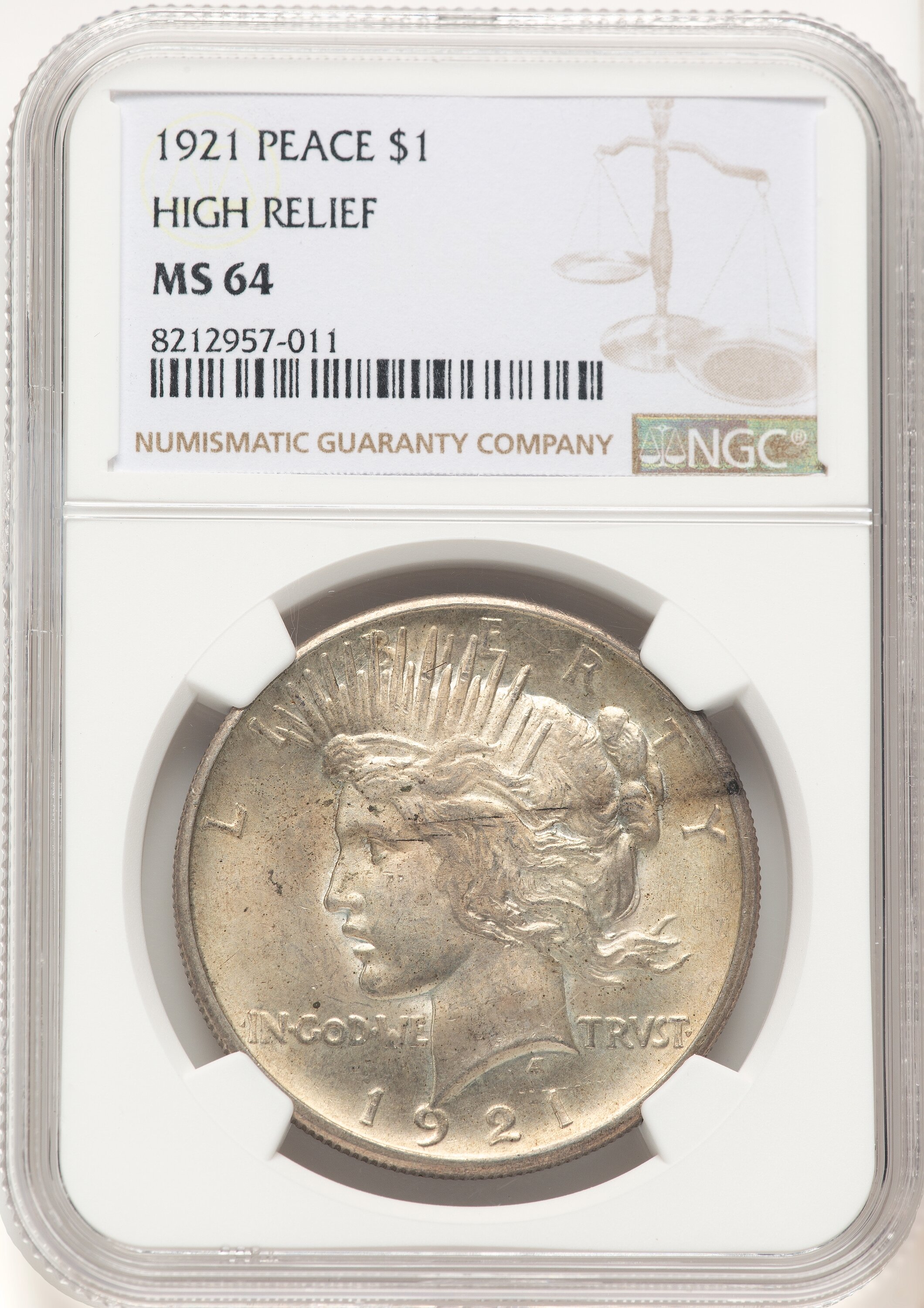 1921 S$1 Peace, MS 64 NGC