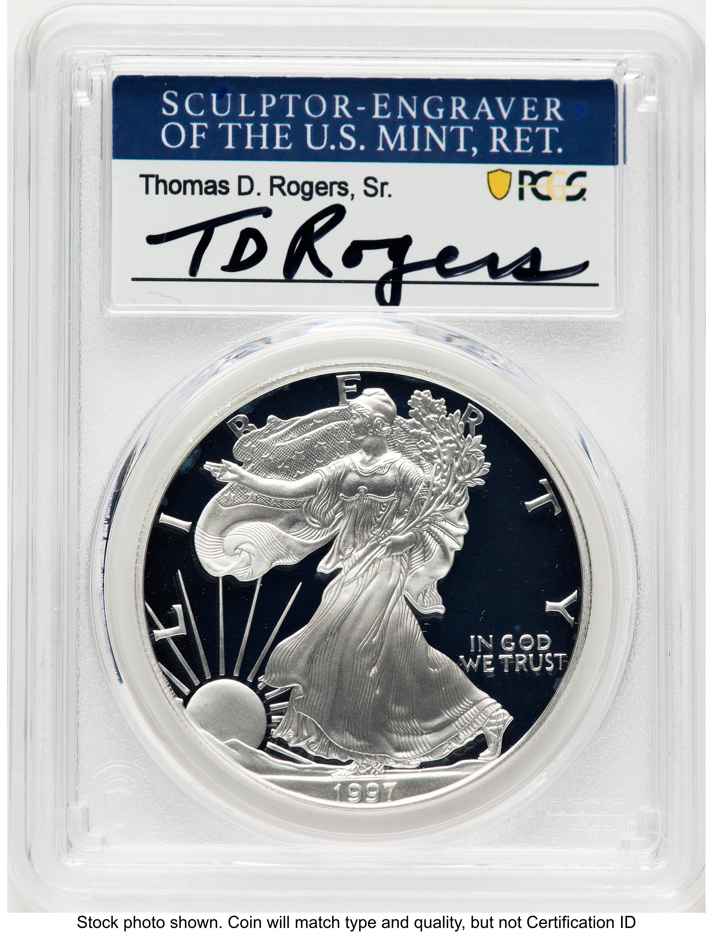 1997-P Proof Silver Eagle 1 oz TD Rogers 70 PCGS