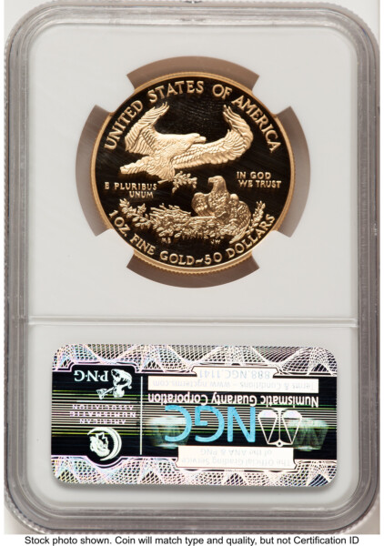 2003-W Proof Gold Eagle 1 oz Brown Label 70 NGC