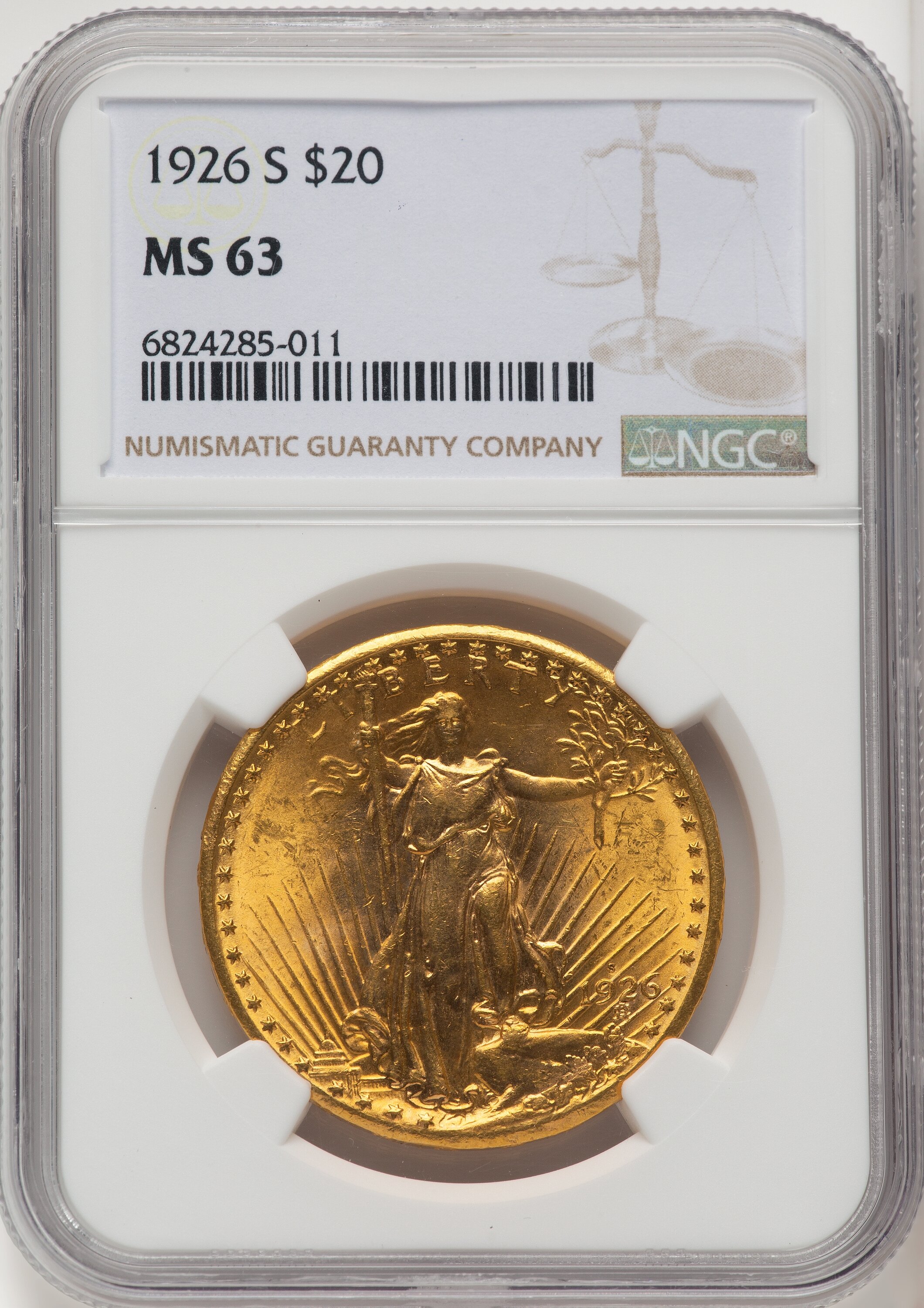 1926-S $20 63 NGC
