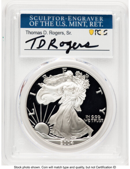 2004-W Proof Silver Eagle 1 oz TD Rogers 70 PCGS