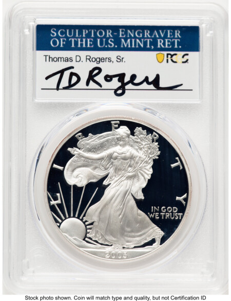 2003-W Proof Silver Eagle 1 oz TD Rogers 70 PCGS