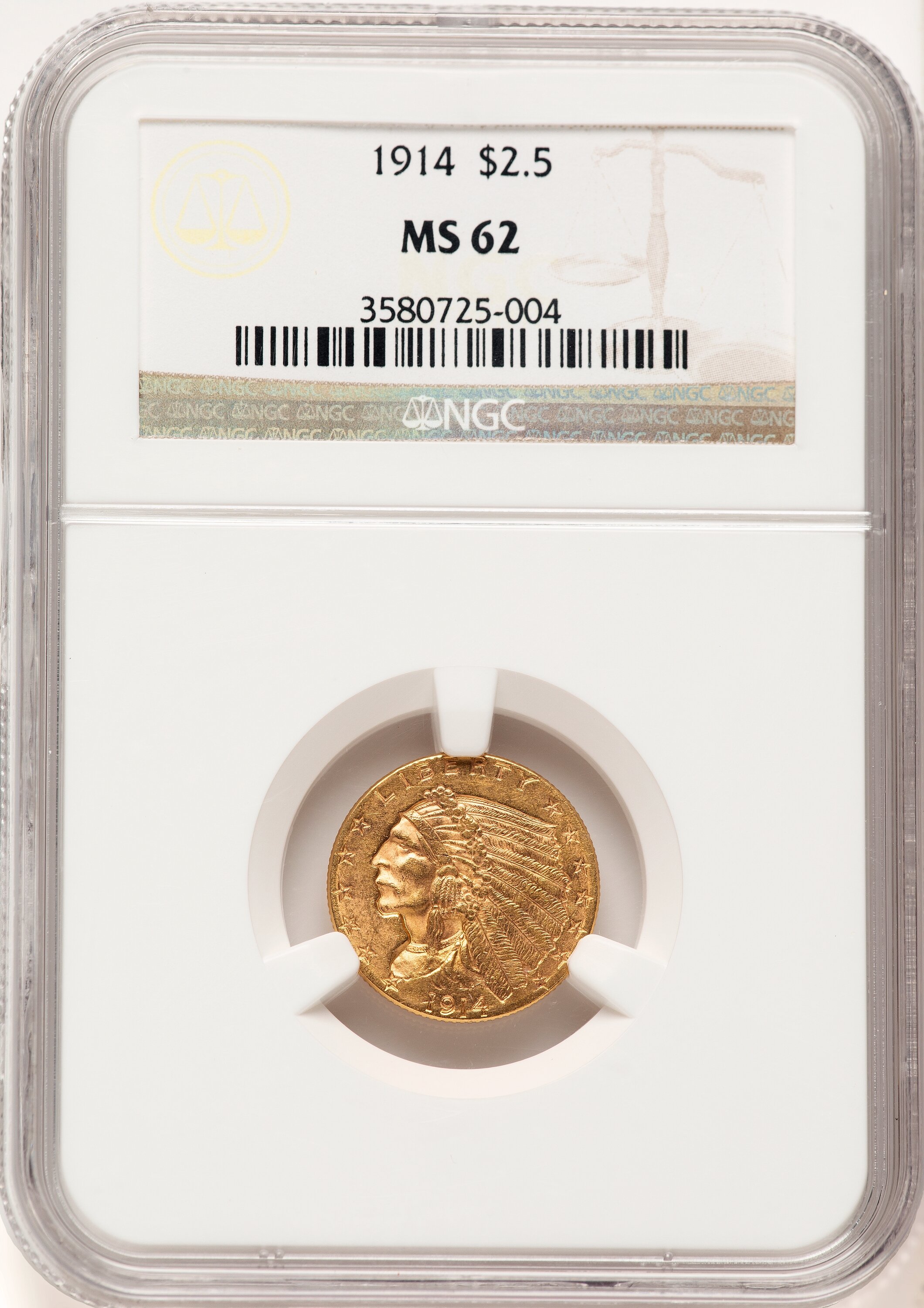 1914 $2 1/2 62 NGC