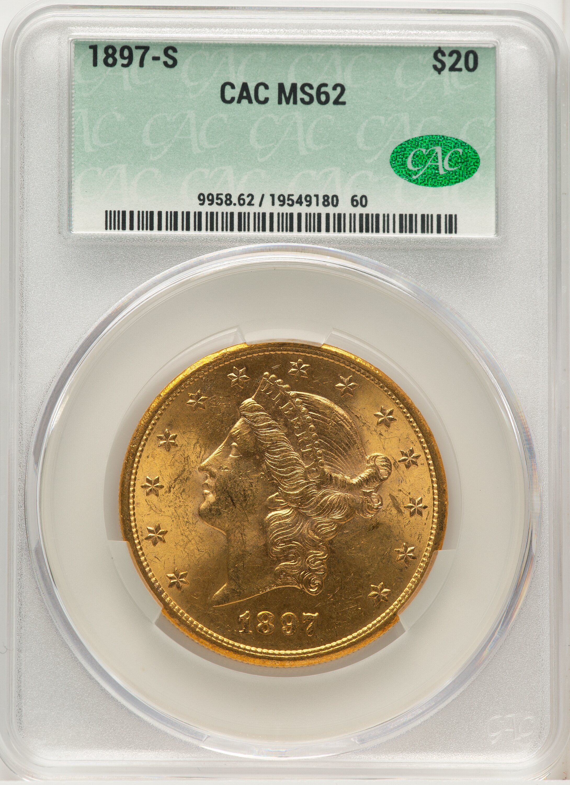 1897-S $20 62 CACG