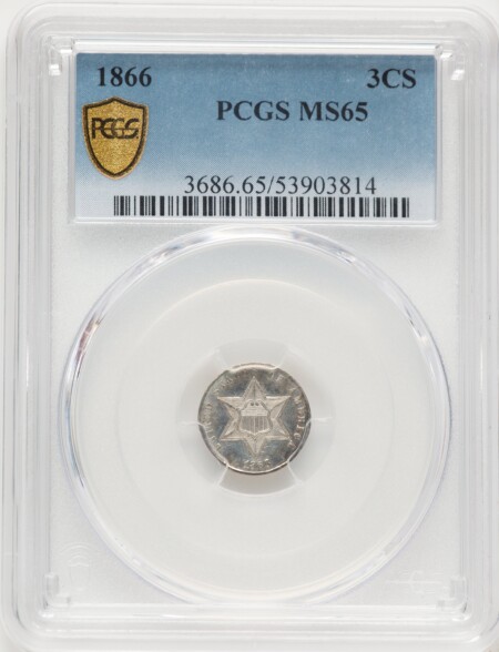1866 3CS PCGS Secure 65 PCGS