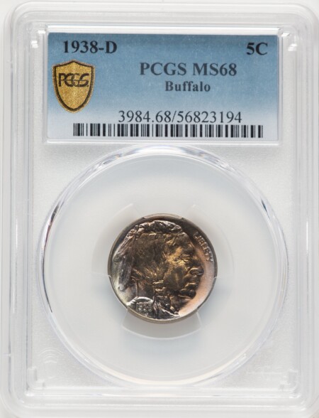 1938-D 5C Buffalo, MS PCGS Secure 68 PCGS