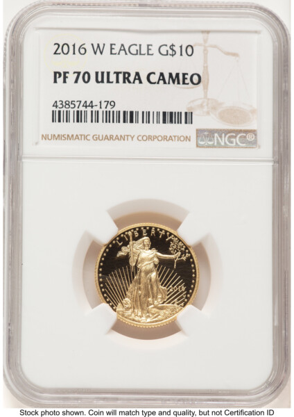 2016-W Proof Gold Eagle 1/4 oz Brown Label 70 NGC