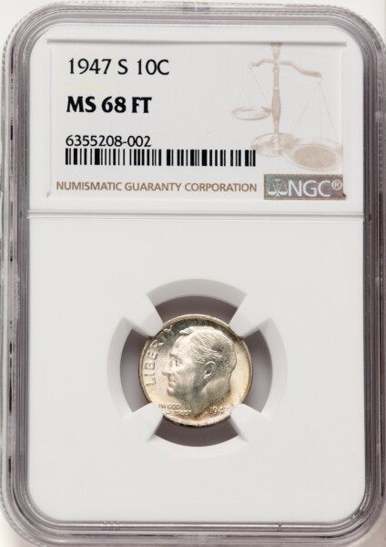 1947-S 10C, FB 68 NGC