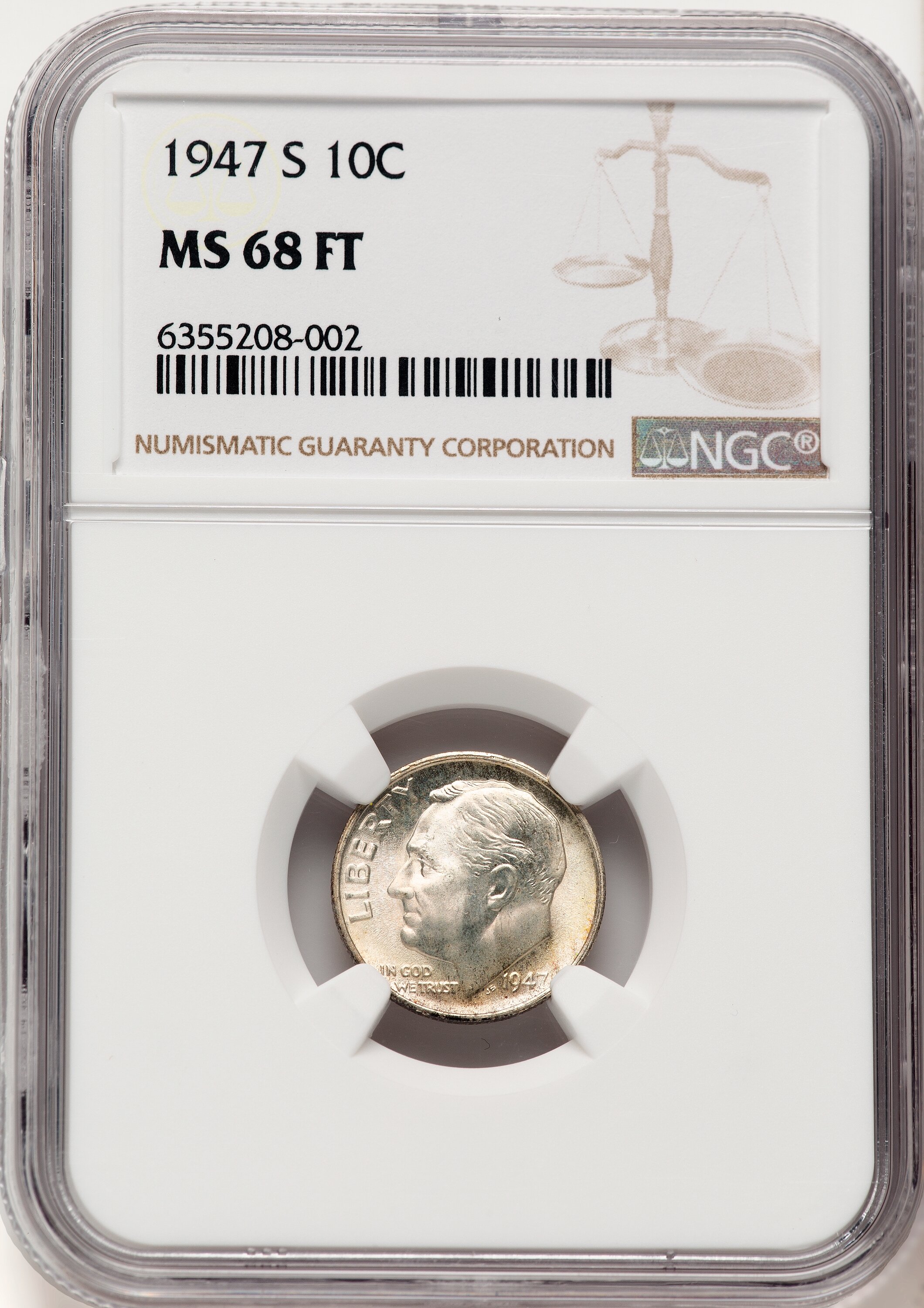 1947-S 10C, FB 68 NGC