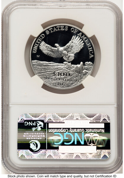 2000-W Proof Platinum Eagle 1 oz Brown Label 70 NGC