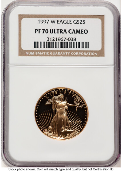 1997-W Proof Gold Eagle 1/2 oz Brown Label 70 NGC