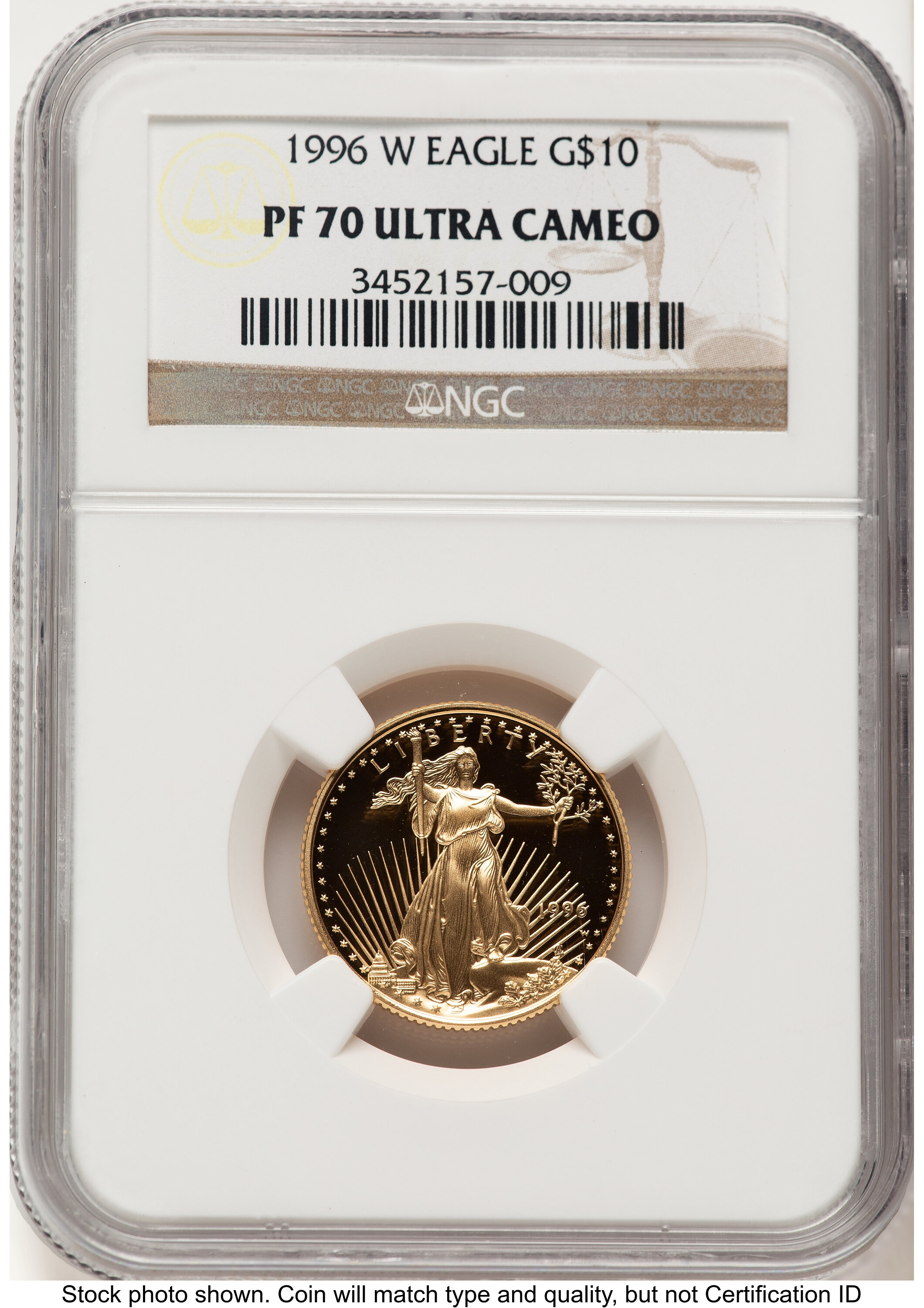 1996-W Proof Gold Eagle 1/4 oz Brown Label 70 NGC