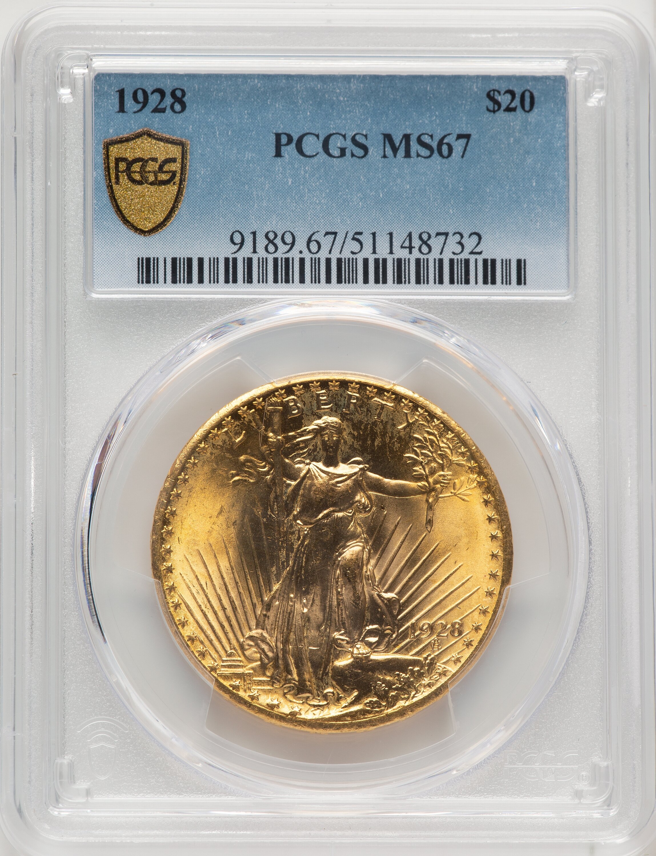 1928 $20 PCGS Secure 67 PCGS