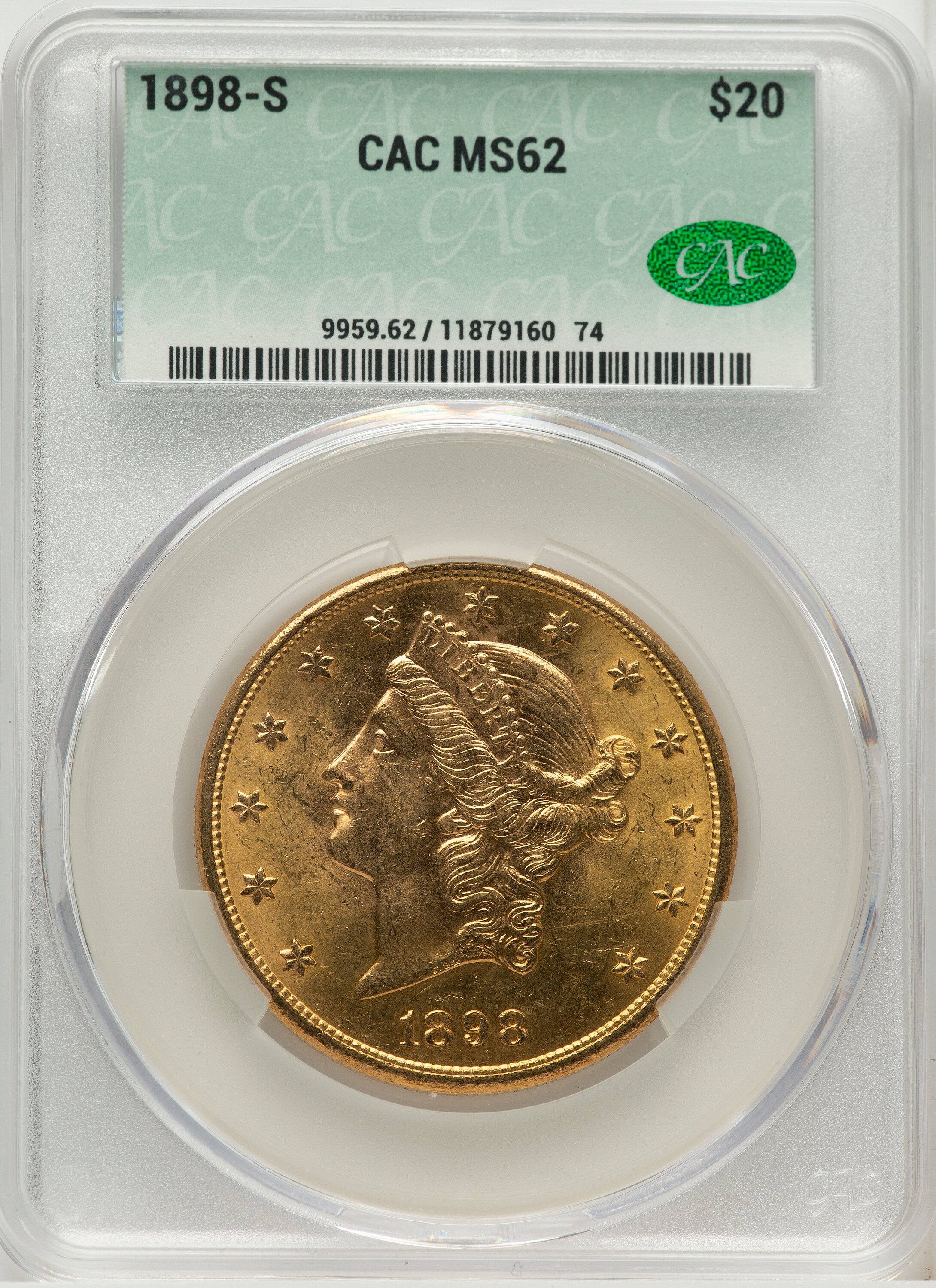 1898-S $20 62 CACG